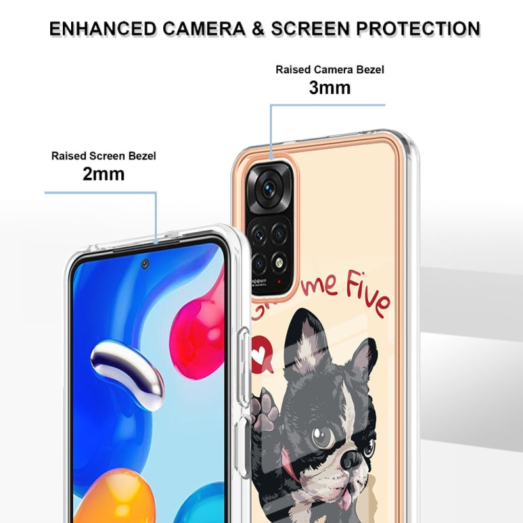 For Xiaomi Redmi Note 11s / Note 11 4G Electroplating Marble Dual-side IMD Phone Case(Lucky Dog)