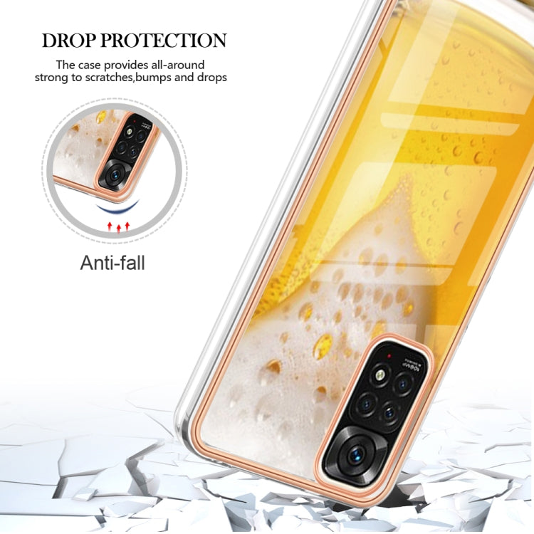 For Xiaomi Redmi Note 11s / Note 11 4G Electroplating Marble Dual-side IMD Phone Case(Draft Beer)