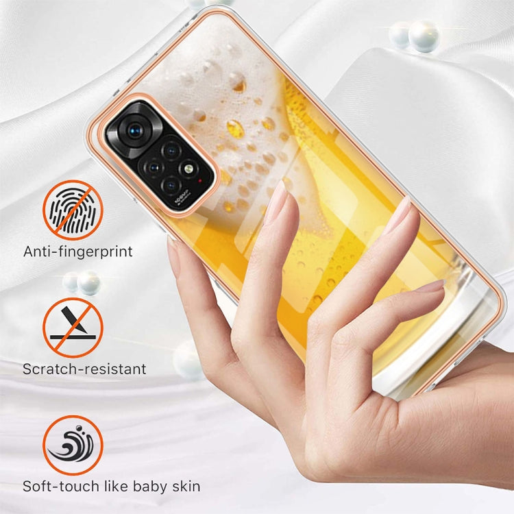 For Xiaomi Redmi Note 11s / Note 11 4G Electroplating Marble Dual-side IMD Phone Case(Draft Beer)