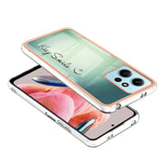 For Xiaomi Redmi Note 12 4G Electroplating Marble Dual-side IMD Phone Case(Smile)