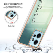 For Xiaomi Redmi Note 12 4G Electroplating Marble Dual-side IMD Phone Case(Smile)