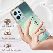 For Xiaomi Redmi Note 12 4G Electroplating Marble Dual-side IMD Phone Case(Smile)