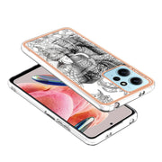 For Xiaomi Redmi Note 12 4G Electroplating Marble Dual-side IMD Phone Case(Totem Elephant)