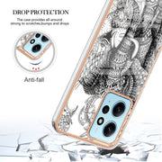 For Xiaomi Redmi Note 12 4G Electroplating Marble Dual-side IMD Phone Case(Totem Elephant)