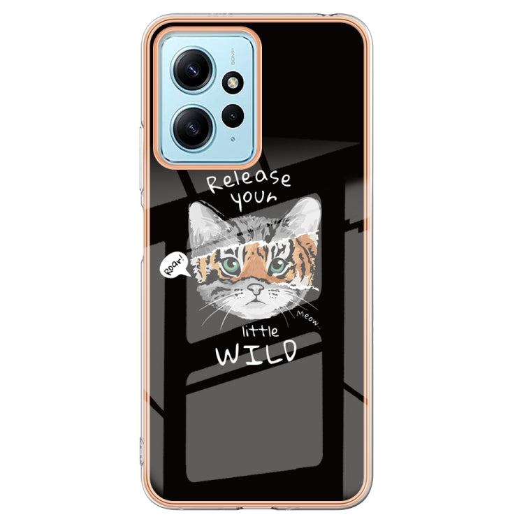 For Xiaomi Redmi Note 12 4G Electroplating Marble Dual-side IMD Phone Case(Natural Growth)
