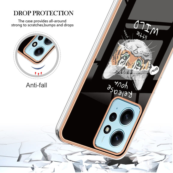 For Xiaomi Redmi Note 12 4G Electroplating Marble Dual-side IMD Phone Case(Natural Growth)