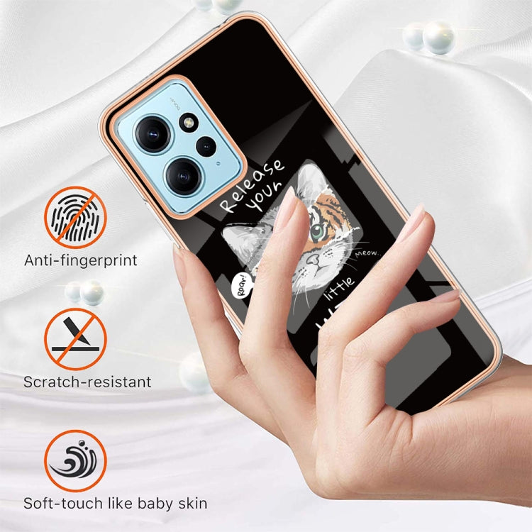 For Xiaomi Redmi Note 12 4G Electroplating Marble Dual-side IMD Phone Case(Natural Growth)