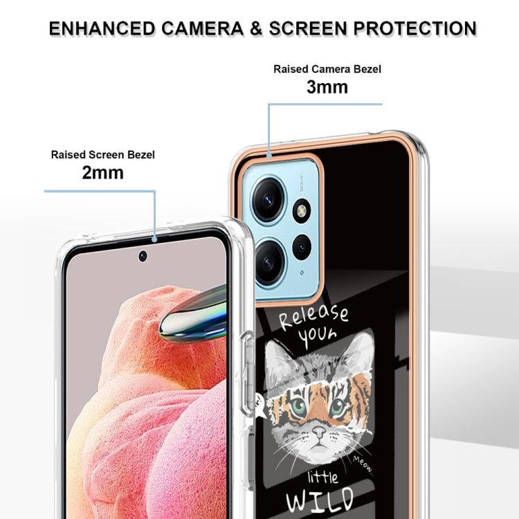 For Xiaomi Redmi Note 12 4G Electroplating Marble Dual-side IMD Phone Case(Natural Growth)
