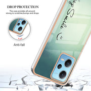 For Xiaomi Redmi Note 12 5G Global Electroplating Marble Dual-side IMD Phone Case(Smile)