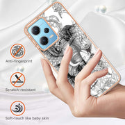 For Xiaomi Redmi Note 12 5G Global Electroplating Marble Dual-side IMD Phone Case(Totem Elephant)