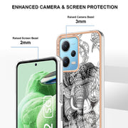 For Xiaomi Redmi Note 12 5G Global Electroplating Marble Dual-side IMD Phone Case(Totem Elephant)