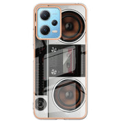 For Xiaomi Redmi Note 12 5G Global Electroplating Marble Dual-side IMD Phone Case(Retro Radio)