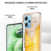 For Xiaomi Redmi Note 12 5G Global Electroplating Marble Dual-side IMD Phone Case(Draft Beer)