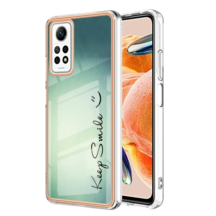 For Xiaomi Redmi Note 12 Pro 4G Global Electroplating Marble Dual-side IMD Phone Case(Smile)