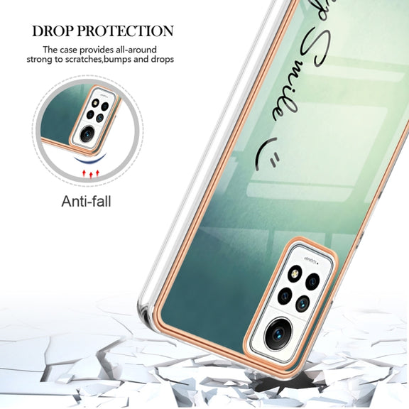 For Xiaomi Redmi Note 12 Pro 4G Global Electroplating Marble Dual-side IMD Phone Case(Smile)
