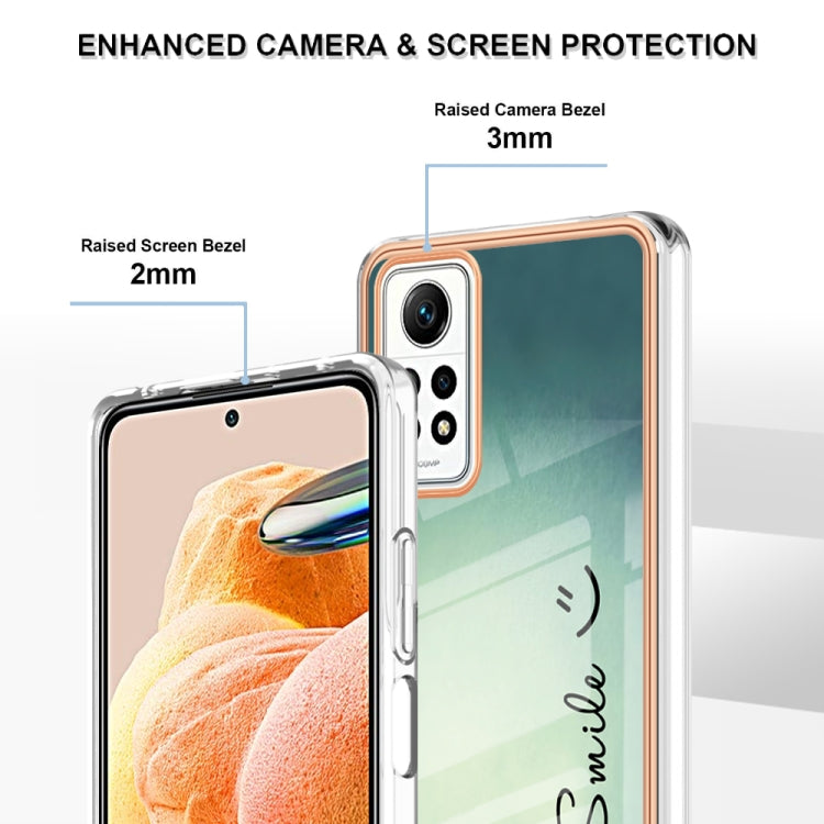 For Xiaomi Redmi Note 12 Pro 4G Global Electroplating Marble Dual-side IMD Phone Case(Smile)