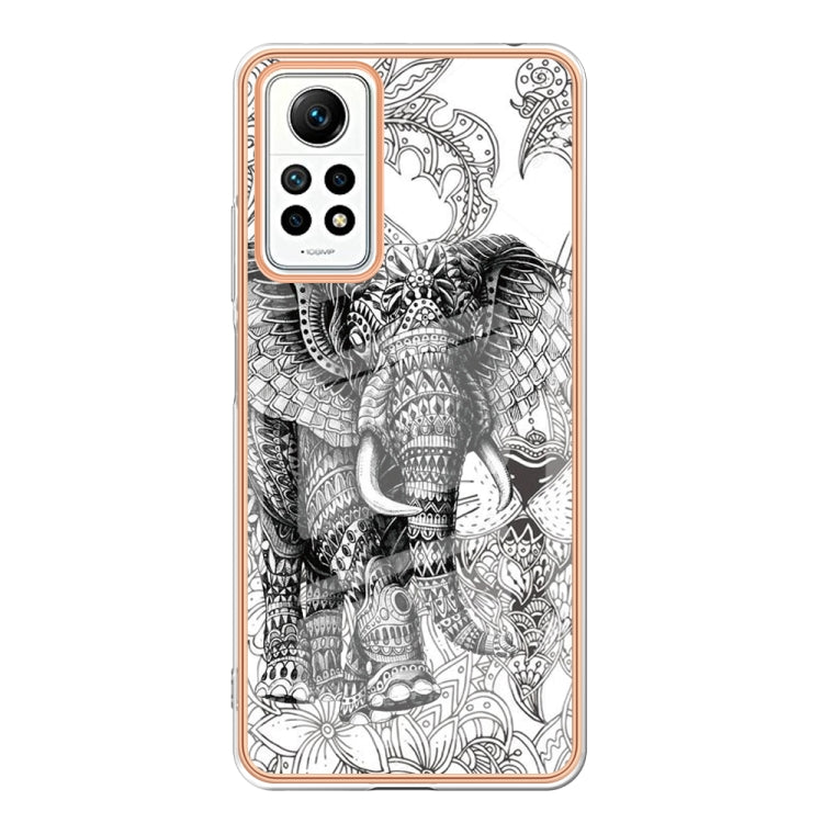 For Xiaomi Redmi Note 12 Pro 4G Global Electroplating Marble Dual-side IMD Phone Case(Totem Elephant)