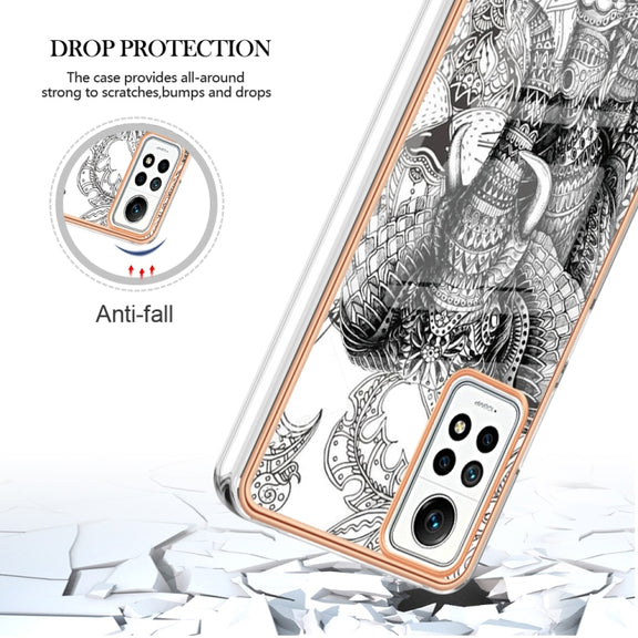 For Xiaomi Redmi Note 12 Pro 4G Global Electroplating Marble Dual-side IMD Phone Case(Totem Elephant)