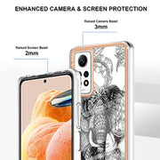 For Xiaomi Redmi Note 12 Pro 4G Global Electroplating Marble Dual-side IMD Phone Case(Totem Elephant)