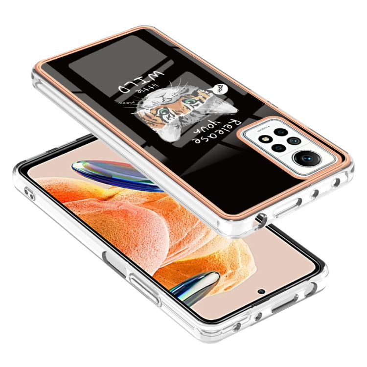 For Xiaomi Redmi Note 12 Pro 4G Global Electroplating Marble Dual-side IMD Phone Case(Natural Growth)