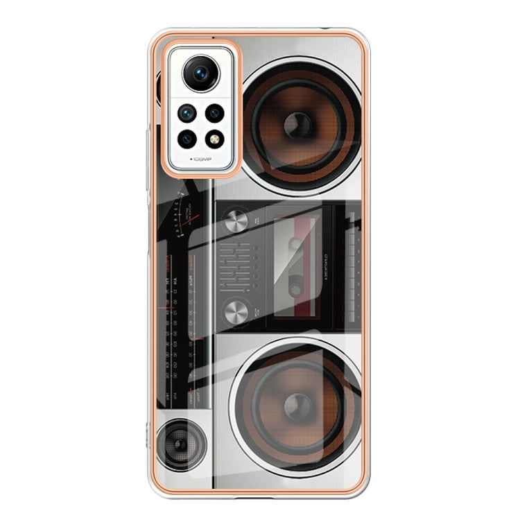 For Xiaomi Redmi Note 12 Pro 4G Global Electroplating Marble Dual-side IMD Phone Case(Retro Radio)