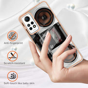 For Xiaomi Redmi Note 12 Pro 4G Global Electroplating Marble Dual-side IMD Phone Case(Retro Radio)