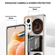 For Xiaomi Redmi Note 12 Pro 4G Global Electroplating Marble Dual-side IMD Phone Case(Retro Radio)