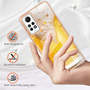 For Xiaomi Redmi Note 12 Pro 4G Global Electroplating Marble Dual-side IMD Phone Case(Draft Beer)