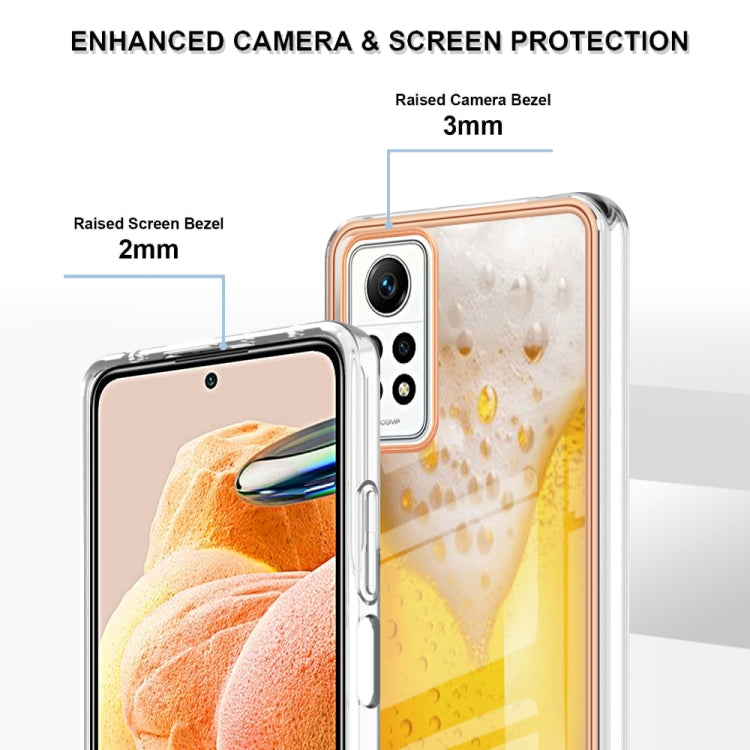 For Xiaomi Redmi Note 12 Pro 4G Global Electroplating Marble Dual-side IMD Phone Case(Draft Beer)