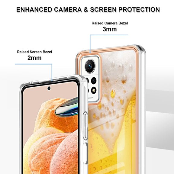 For Xiaomi Redmi Note 12 Pro 4G Global Electroplating Marble Dual-side IMD Phone Case(Draft Beer)