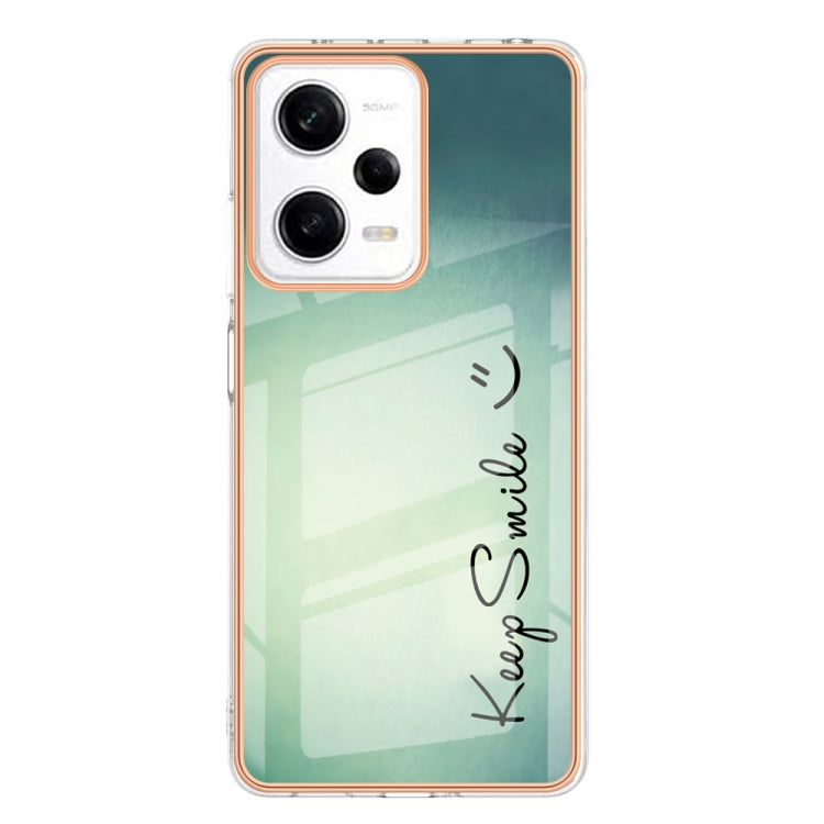 For Xiaomi Redmi Note 12 Pro 5G Global Electroplating Marble Dual-side IMD Phone Case(Smile)