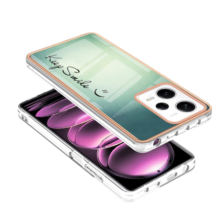 For Xiaomi Redmi Note 12 Pro 5G Global Electroplating Marble Dual-side IMD Phone Case(Smile)