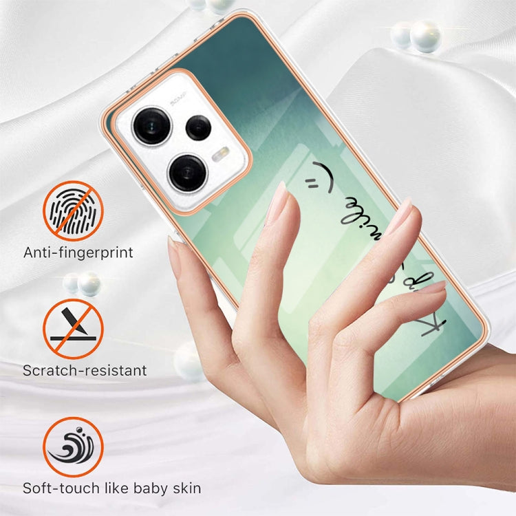 For Xiaomi Redmi Note 12 Pro 5G Global Electroplating Marble Dual-side IMD Phone Case(Smile)