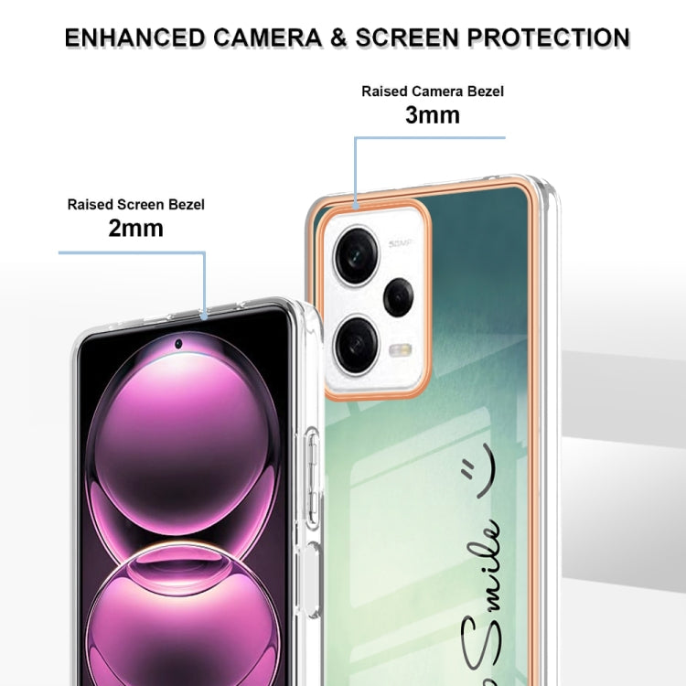 For Xiaomi Redmi Note 12 Pro 5G Global Electroplating Marble Dual-side IMD Phone Case(Smile)
