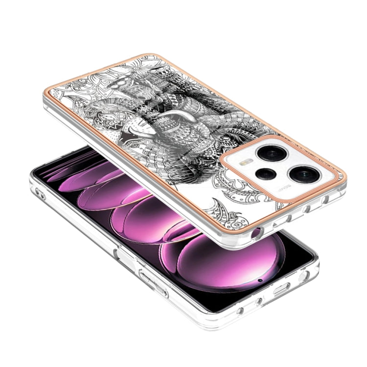 For Xiaomi Redmi Note 12 Pro 5G Global Electroplating Marble Dual-side IMD Phone Case(Totem Elephant)
