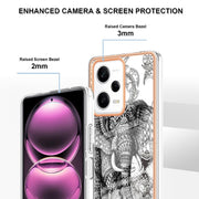 For Xiaomi Redmi Note 12 Pro 5G Global Electroplating Marble Dual-side IMD Phone Case(Totem Elephant)