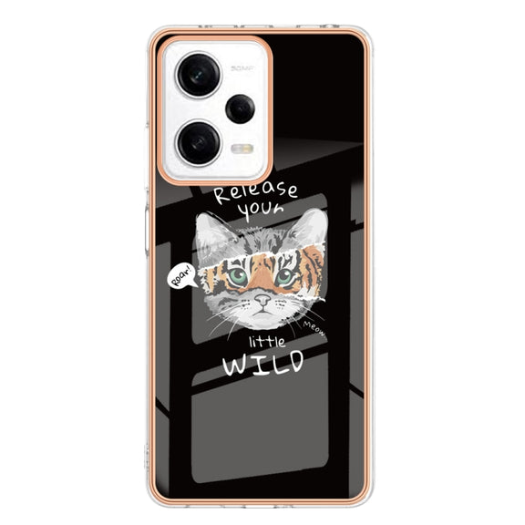 For Xiaomi Redmi Note 12 Pro 5G Global Electroplating Marble Dual-side IMD Phone Case(Natural Growth)