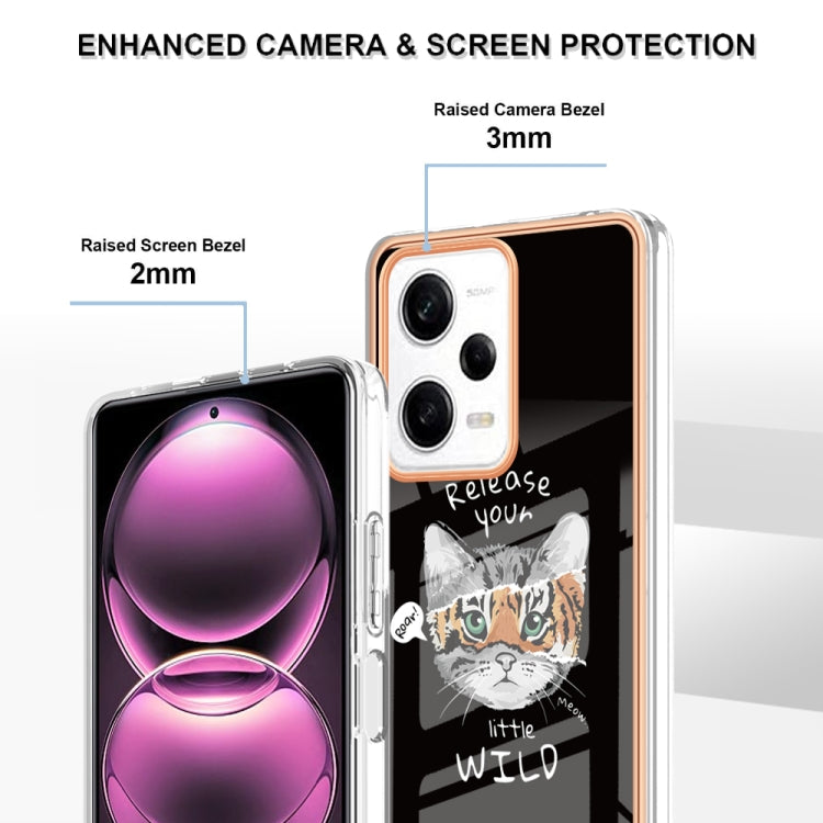 For Xiaomi Redmi Note 12 Pro 5G Global Electroplating Marble Dual-side IMD Phone Case(Natural Growth)