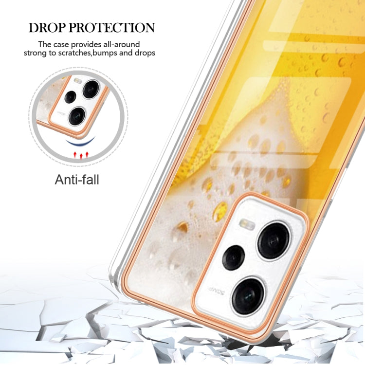 For Xiaomi Redmi Note 12 Pro 5G Global Electroplating Marble Dual-side IMD Phone Case(Draft Beer)