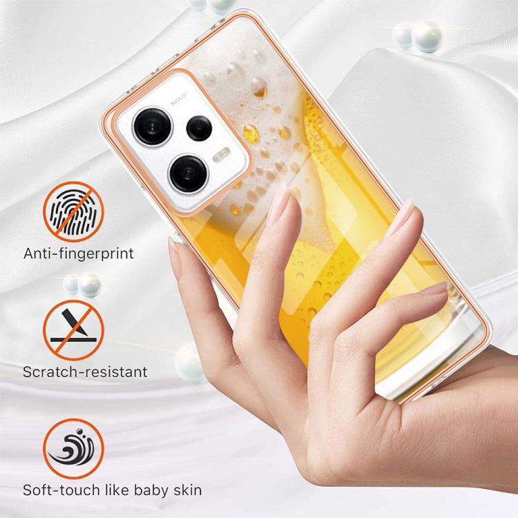 For Xiaomi Redmi Note 12 Pro 5G Global Electroplating Marble Dual-side IMD Phone Case(Draft Beer)