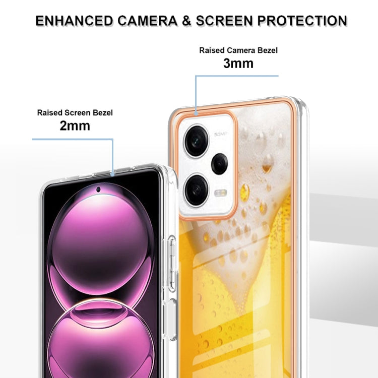 For Xiaomi Redmi Note 12 Pro 5G Global Electroplating Marble Dual-side IMD Phone Case(Draft Beer)