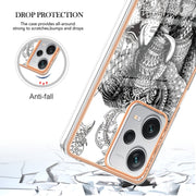 For Xiaomi Redmi Note 12 Pro+ Global Electroplating Marble Dual-side IMD Phone Case(Totem Elephant)