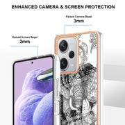For Xiaomi Redmi Note 12 Pro+ Global Electroplating Marble Dual-side IMD Phone Case(Totem Elephant)