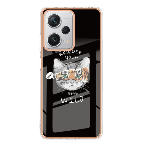 For Xiaomi Redmi Note 12 Pro+ Global Electroplating Marble Dual-side IMD Phone Case(Natural Growth)