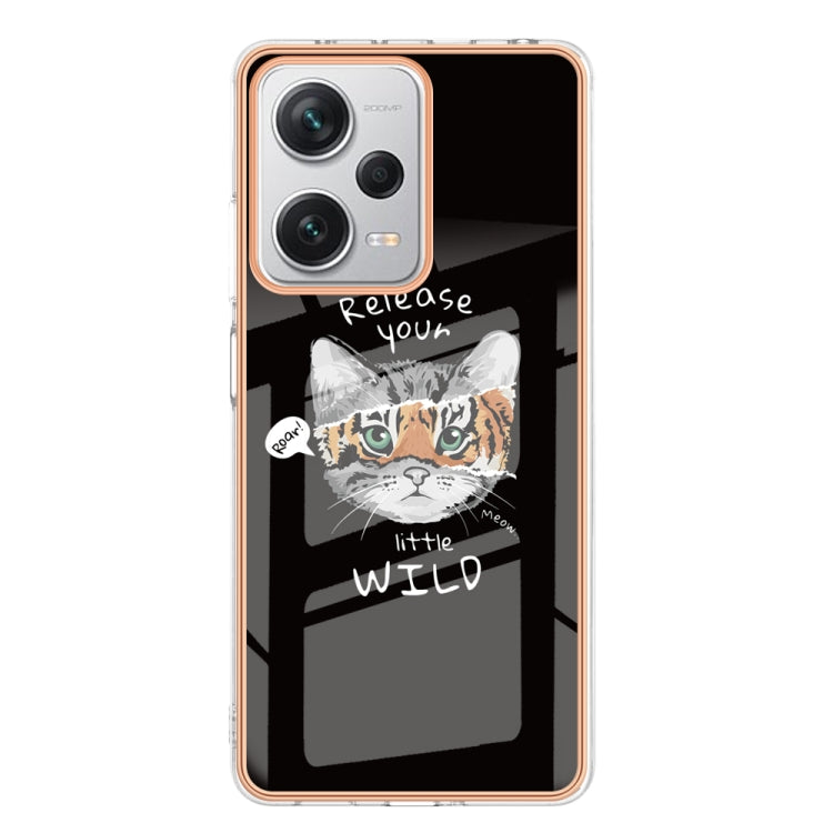 For Xiaomi Redmi Note 12 Pro+ Global Electroplating Marble Dual-side IMD Phone Case(Natural Growth)