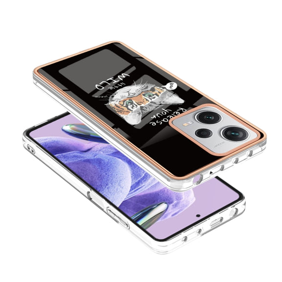 For Xiaomi Redmi Note 12 Pro+ Global Electroplating Marble Dual-side IMD Phone Case(Natural Growth)
