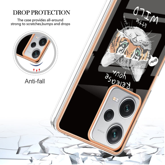 For Xiaomi Redmi Note 12 Pro+ Global Electroplating Marble Dual-side IMD Phone Case(Natural Growth)