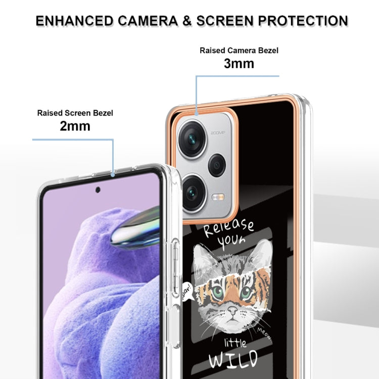 For Xiaomi Redmi Note 12 Pro+ Global Electroplating Marble Dual-side IMD Phone Case(Natural Growth)