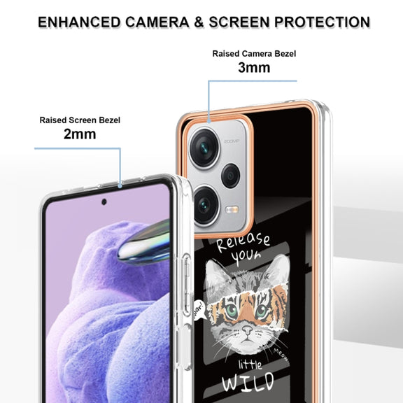 For Xiaomi Redmi Note 12 Pro+ Global Electroplating Marble Dual-side IMD Phone Case(Natural Growth)