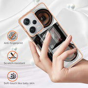 For Xiaomi Redmi Note 12 Pro+ Global Electroplating Marble Dual-side IMD Phone Case(Retro Radio)